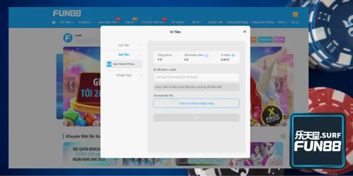 Rút tiền Fun88 mất phí thế nào?